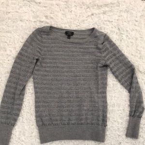 Gray and silver long sleeve sweater